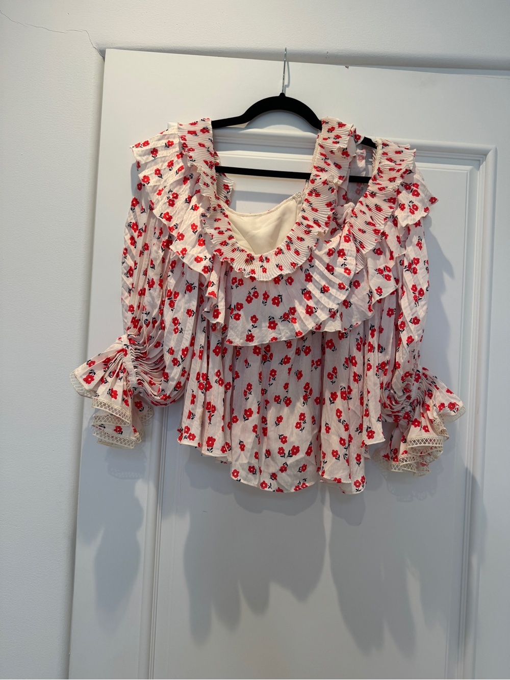 Self Portrait Printed Floral One Shoulder Top - Picture 3 of 8
